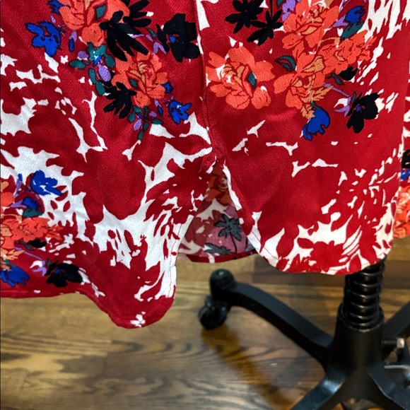 Intimately Free People sz S red floral wide leg pants - Picture 6 of 9